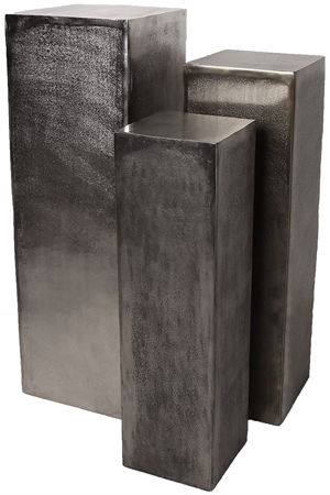 Piedestal podie rå jern look aluminium 85x25x25cm